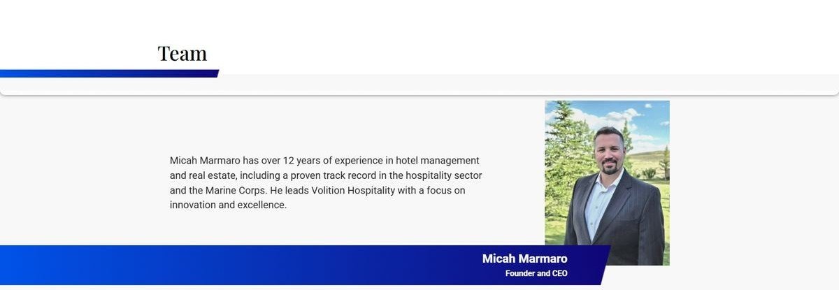 Volition Hospitality website screenshot 5
